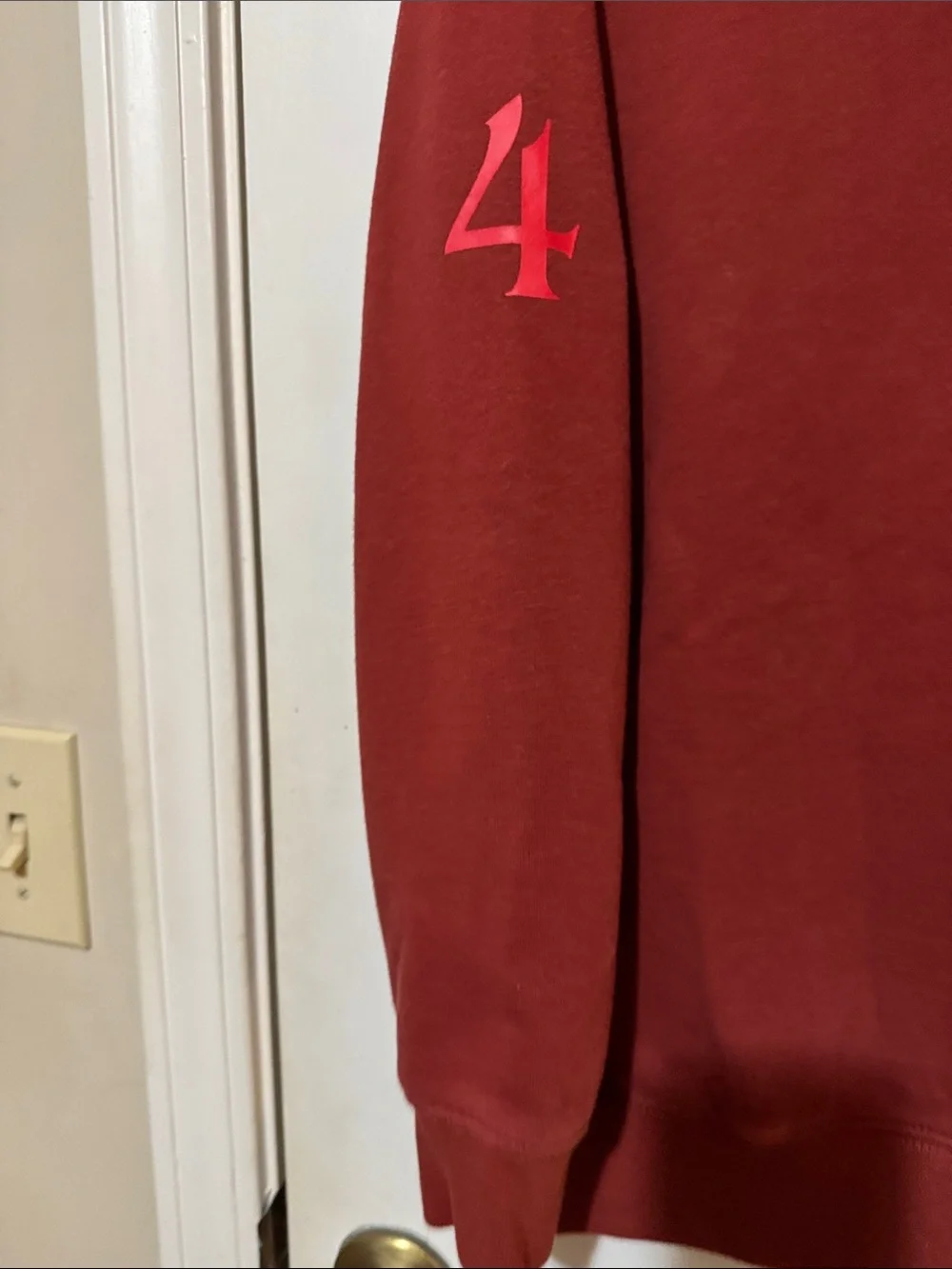 GAP Red Stranger Things Logo Hoodie with White Graphic